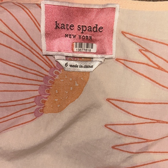 KATE SPADE Floral Pink Falling Flowers Size 6 Cotton Wrap Bohemian Dress NEW - Picture 8 of 8